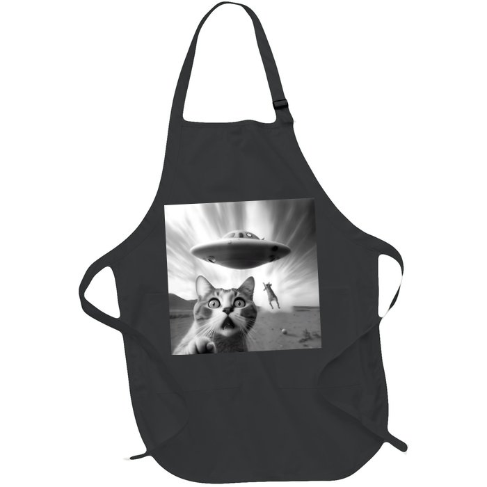 Alien UFO Funny Cat Selfie Apron