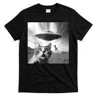 Alien UFO Funny Cat Selfie T-Shirt