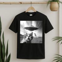 Alien UFO Funny Cat Selfie T-Shirt