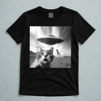 Alien UFO Funny Cat Selfie T-Shirt