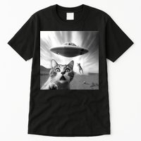 Alien UFO Funny Cat Selfie Tall T-Shirt