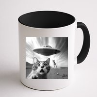 Alien UFO Funny Cat Selfie Mug