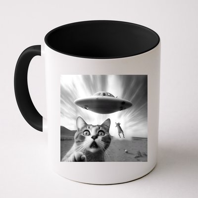 Alien UFO Funny Cat Selfie Mug