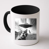 Alien UFO Funny Cat Selfie Mug