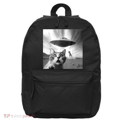 Alien UFO Funny Cat Selfie 16 in Basic Backpack