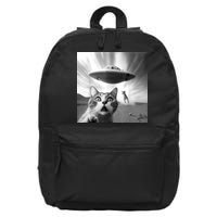 Alien UFO Funny Cat Selfie 16 in Basic Backpack
