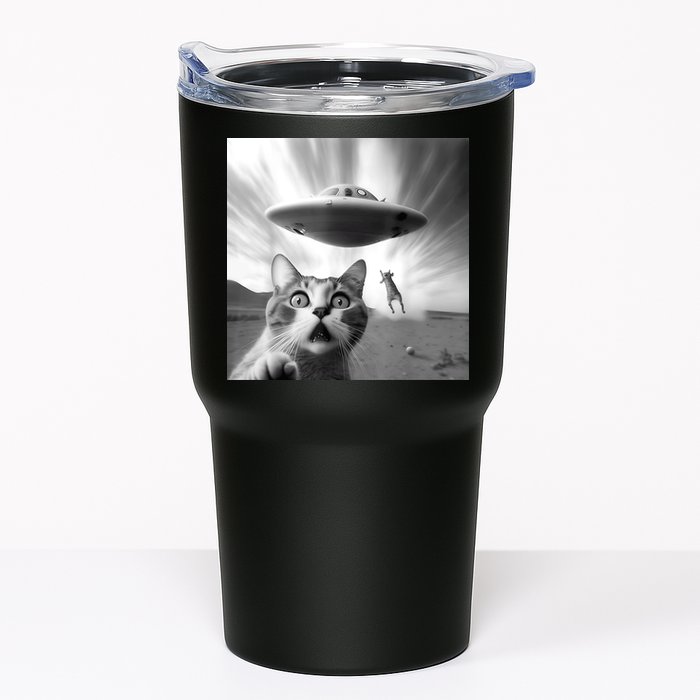 Alien UFO Funny Cat Selfie Tumbler