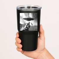 Alien UFO Funny Cat Selfie Tumbler