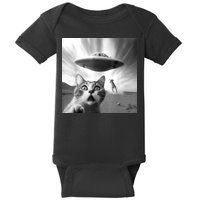 Alien UFO Funny Cat Selfie Baby Bodysuit
