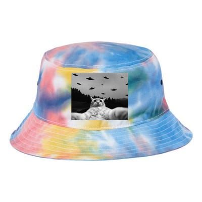 Alien UFO Funny Cat Tie Dye Newport Bucket Hat