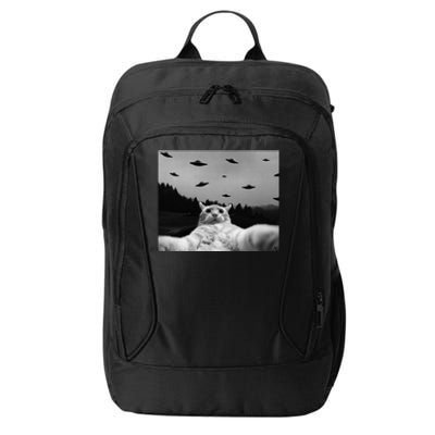 Alien UFO Funny Cat City Backpack