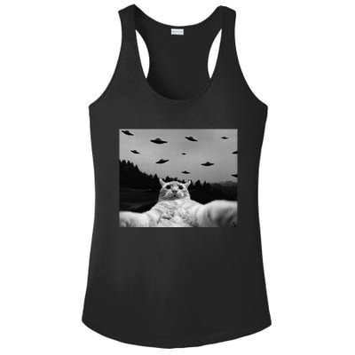 Alien UFO Funny Cat Ladies PosiCharge Competitor Racerback Tank