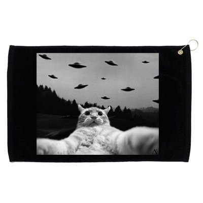 Alien UFO Funny Cat Grommeted Golf Towel