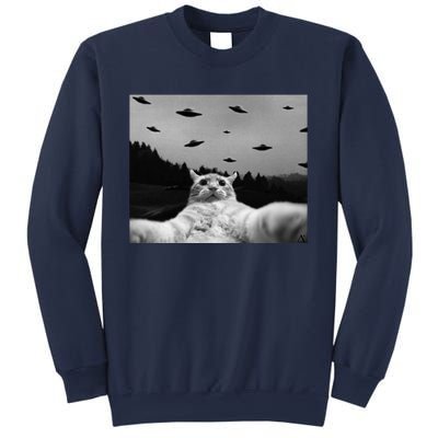 Alien UFO Funny Cat Sweatshirt