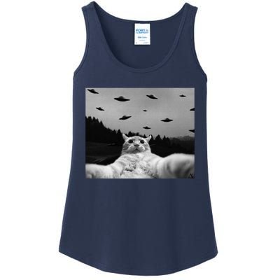 Alien UFO Funny Cat Ladies Essential Tank