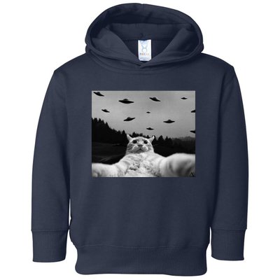 Alien UFO Funny Cat Toddler Hoodie