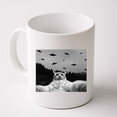 Alien UFO Funny Cat Coffee Mug