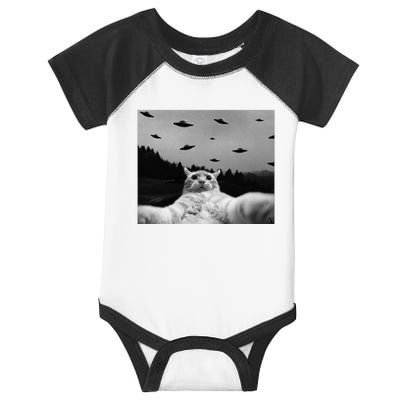 Alien UFO Funny Cat Infant Baby Jersey Bodysuit