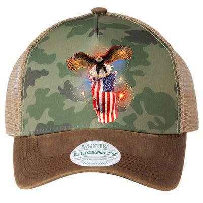 America USA Flag Eagle Fireworks Legacy Tie Dye Trucker Hat