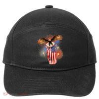 America USA Flag Eagle Fireworks 7-Panel Snapback Hat