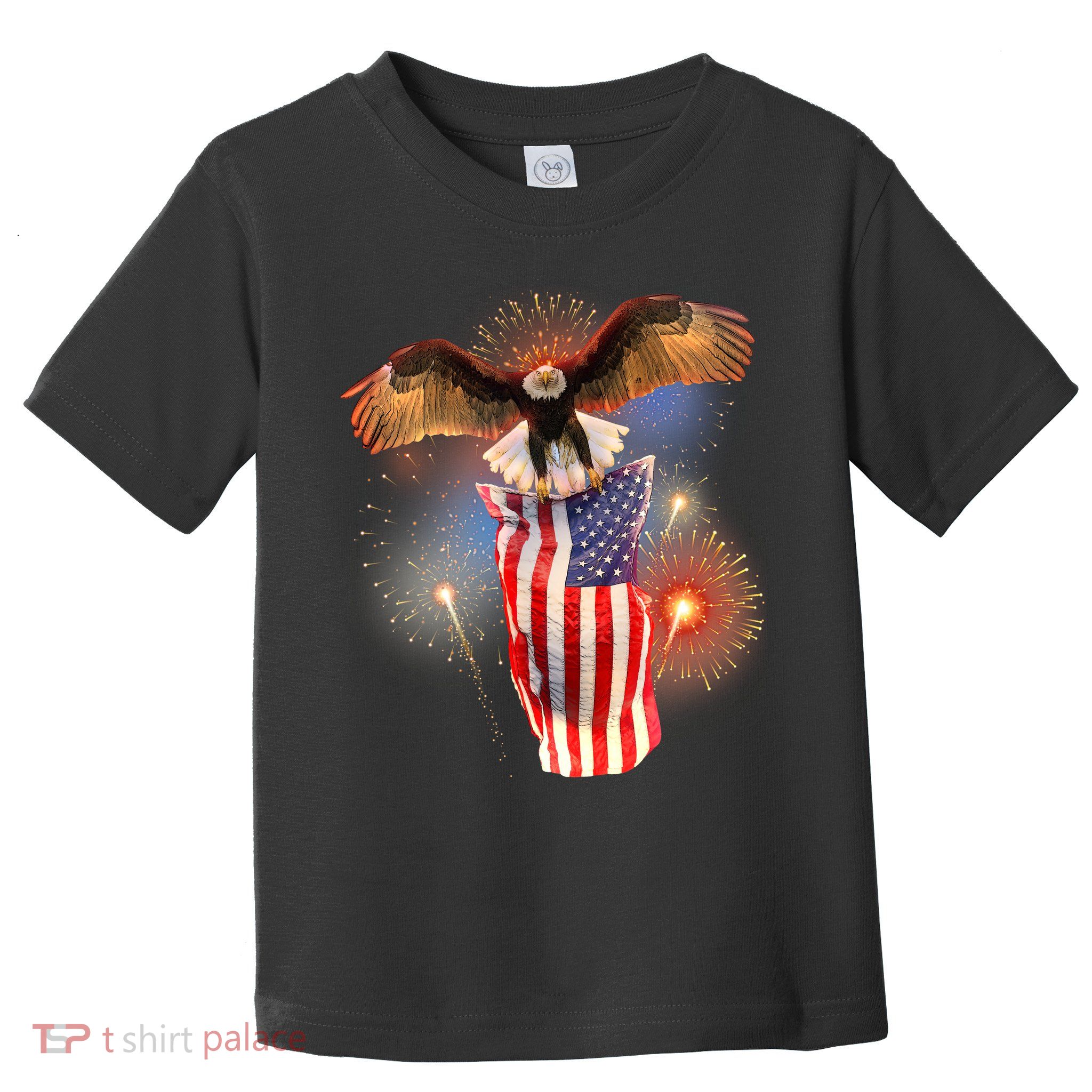 America USA Flag Eagle Fireworks Toddler T-Shirt