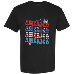 America USA Fourth Of July 4th Garment-Dyed Heavyweight T-Shirt