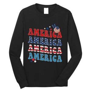 America USA Fourth Of July 4th Long Sleeve Shirt