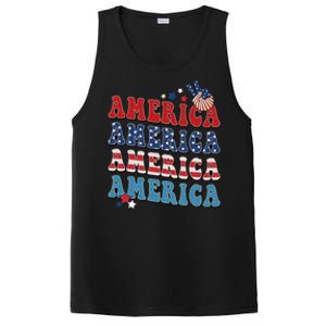 America USA Fourth Of July 4th PosiCharge Competitor Tank