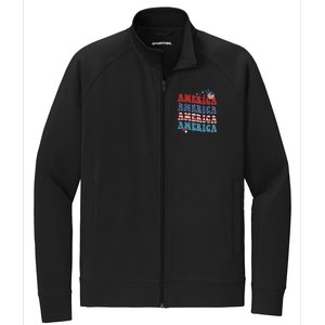 America USA Fourth Of July 4th Stretch Full-Zip Cadet Jacket