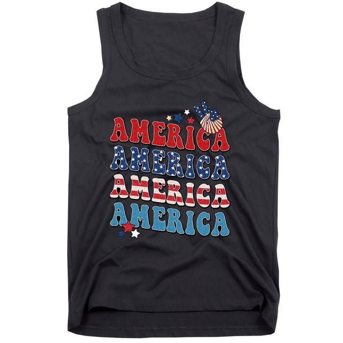 America USA Fourth Of July 4th Tank Top