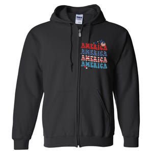 America USA Fourth Of July 4th Full Zip Hoodie