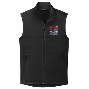 America USA Fourth Of July 4th Collective Smooth Fleece Vest