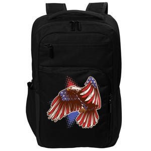 American USA Flag Patriotic Bald Eagle Impact Tech Backpack