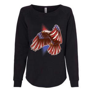 American USA Flag Patriotic Bald Eagle Womens California Wash Sweatshirt