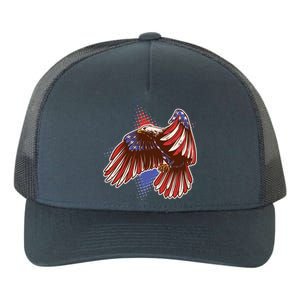 American USA Flag Patriotic Bald Eagle Yupoong Adult 5-Panel Trucker Hat