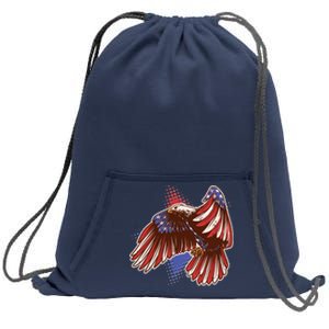 American USA Flag Patriotic Bald Eagle Sweatshirt Cinch Pack Bag