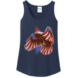 American USA Flag Patriotic Bald Eagle Ladies Essential Tank