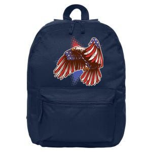 American USA Flag Patriotic Bald Eagle 16 in Basic Backpack