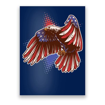 American USA Flag Patriotic Bald Eagle Poster