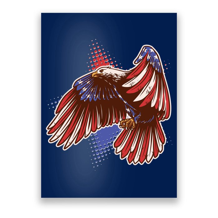 American USA Flag Patriotic Bald Eagle Poster