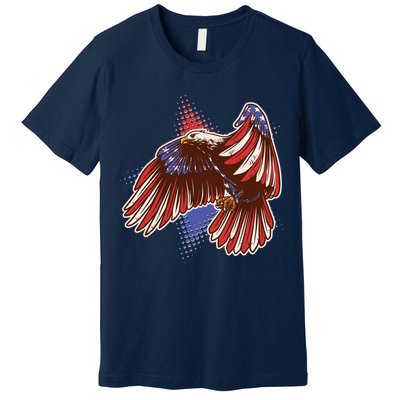 American USA Flag Patriotic Bald Eagle Premium T-Shirt