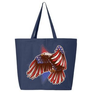 American USA Flag Patriotic Bald Eagle 25L Jumbo Tote