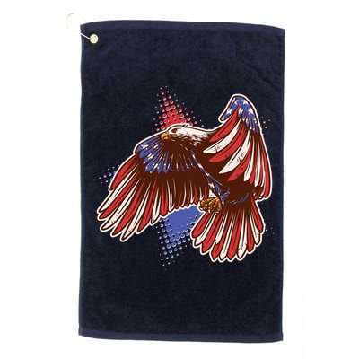 American USA Flag Patriotic Bald Eagle Golf Towel