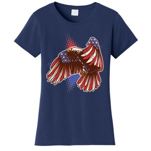 American USA Flag Patriotic Bald Eagle Women's T-Shirt