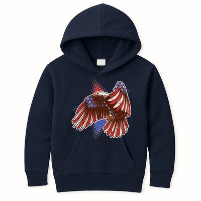 American USA Flag Patriotic Bald Eagle Kids Hoodie