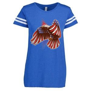 American USA Flag Patriotic Bald Eagle Enza Ladies Jersey Football T-Shirt