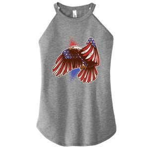 American USA Flag Patriotic Bald Eagle Women's Perfect Tri Rocker Tank