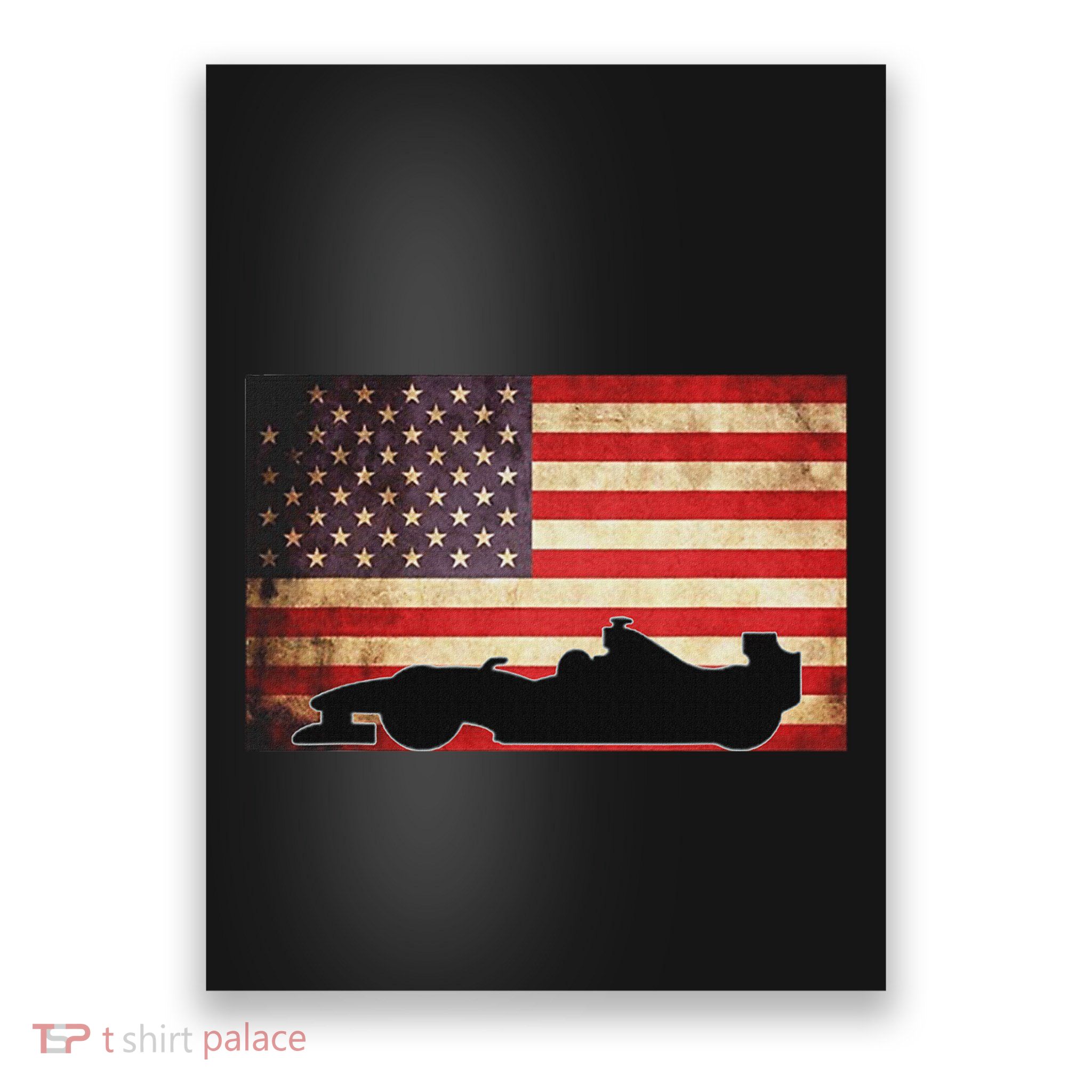 American Usa Flag Indy Car Fan Lover Racecar Formula Gift Poster