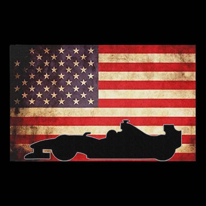 American Usa Flag Indy Car Fan Lover Racecar Formula Gift Zip Tote Bag