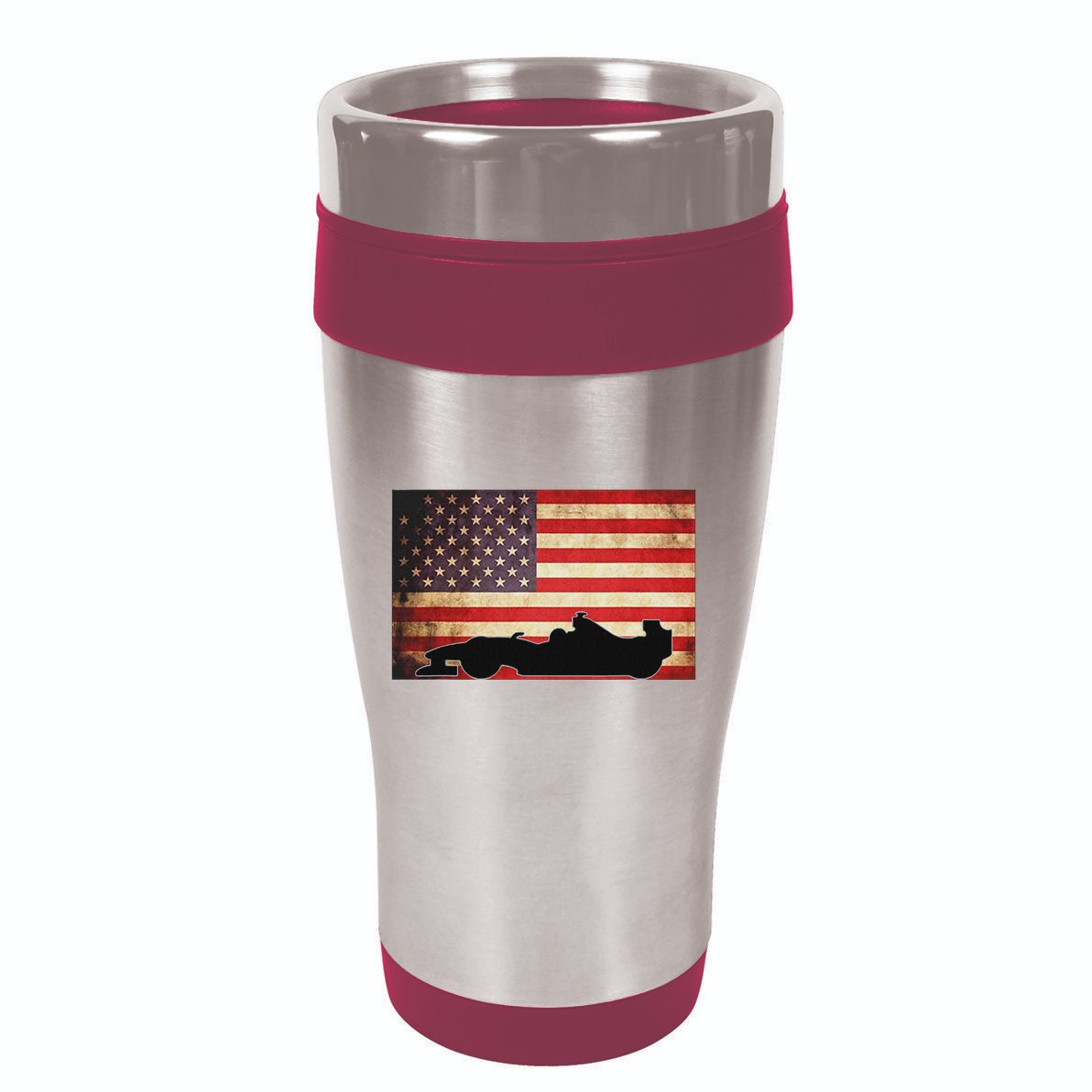 American Usa Flag Indy Car Fan Lover Racecar Formula Gift 16oz Travel Tumbler